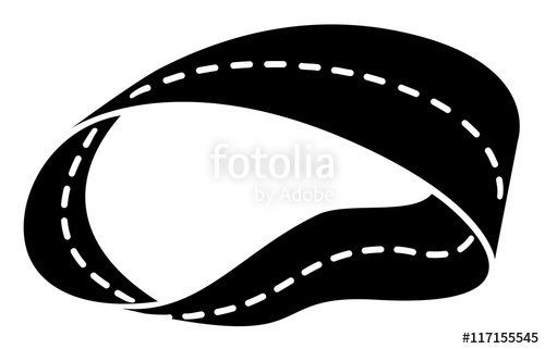 500x321 The Road Passing Along Mobius Strip, White And Black Vector Image