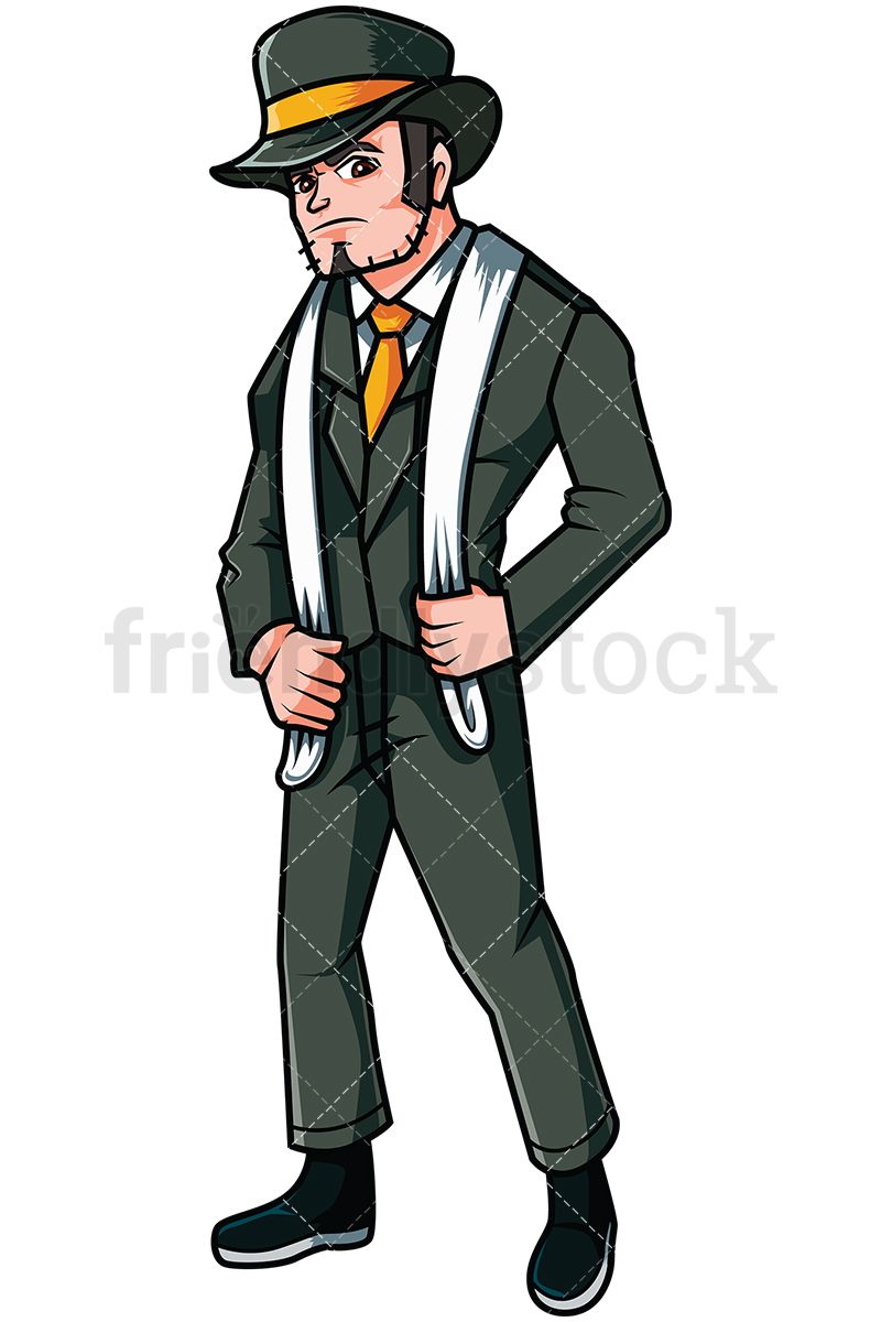 800x1200 Gangster From The 1920s Vector Cartoon Clipart Vector