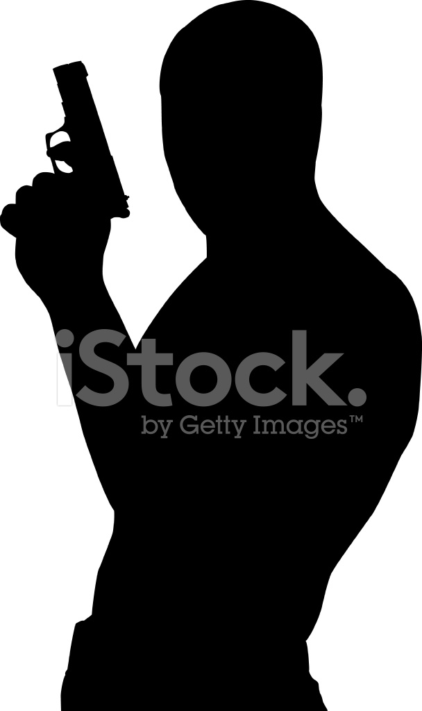 608x1024 Vector Gangster Silhouette Stock Vector