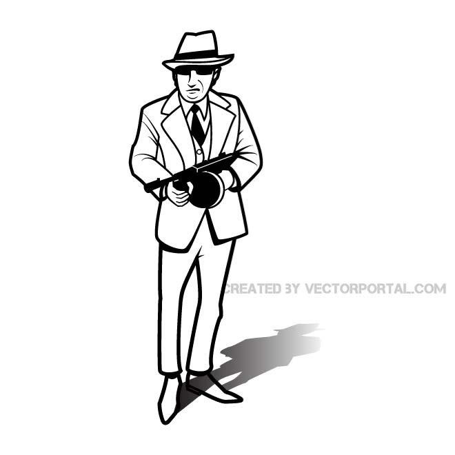 660x660 Free Vector Image Of A Gangster.eps Psd Files, Vectors Amp Graphics