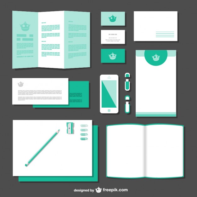 626x626 White And Green Branding Mock Up Vector Free Download