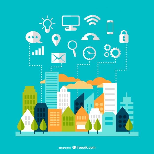 626x626 Modern Communication Cityscape Design Vector Free Download