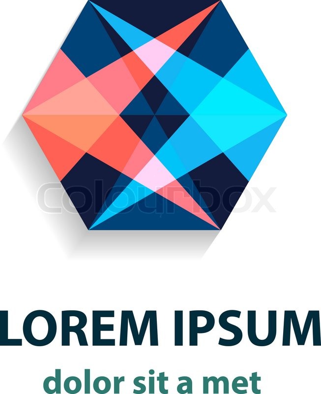 653x800 Vector Crystal Abstract Logo. Modern Polygon Design Stock Vector