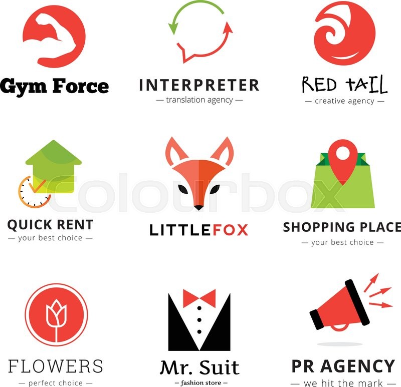 800x773 Set Of Vector Bright Modern Logos. Fox Logo, Flowers Shop Logo
