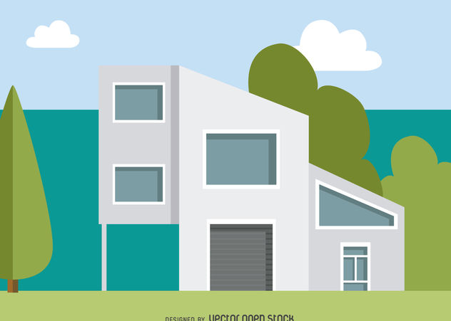 632x451 Modern House Illustration Free Vector Download 379835 Cannypic