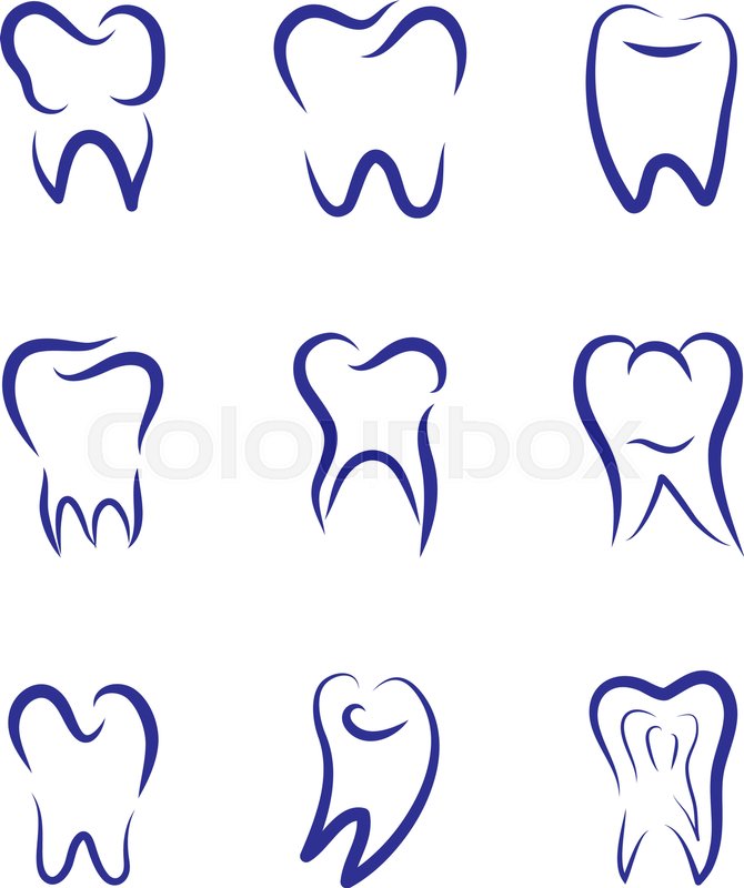 670x800 Set Modern Vector Logo For Dentistry. Logo For Dental Clinic