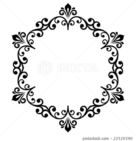450x468 Floral Modern Vector Round Frame