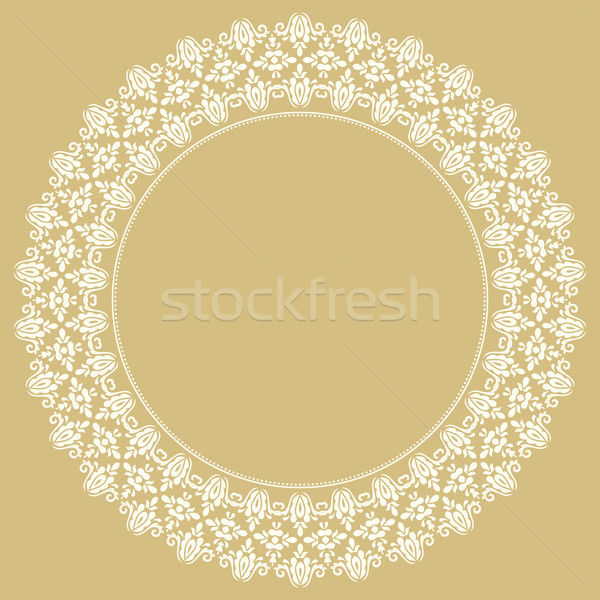 600x600 Floral Modern Vector Round Frame Vector Illustration Turr1
