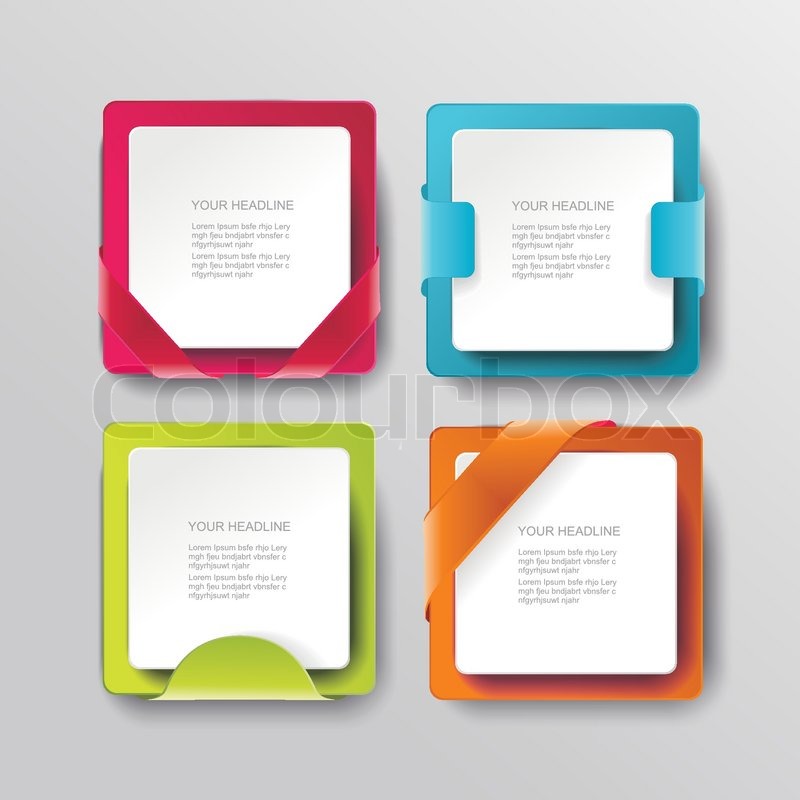 800x800 Vector Modern Banners Or Frames Element Design. Plastic Web Plates