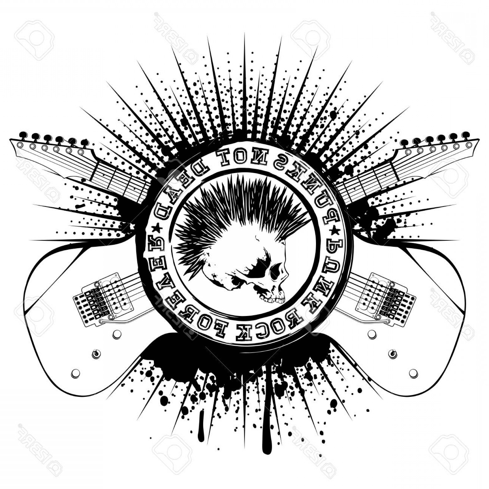 1560x1560 Photostock Vector Vector Illustration Stamp Skull With Mohawk And