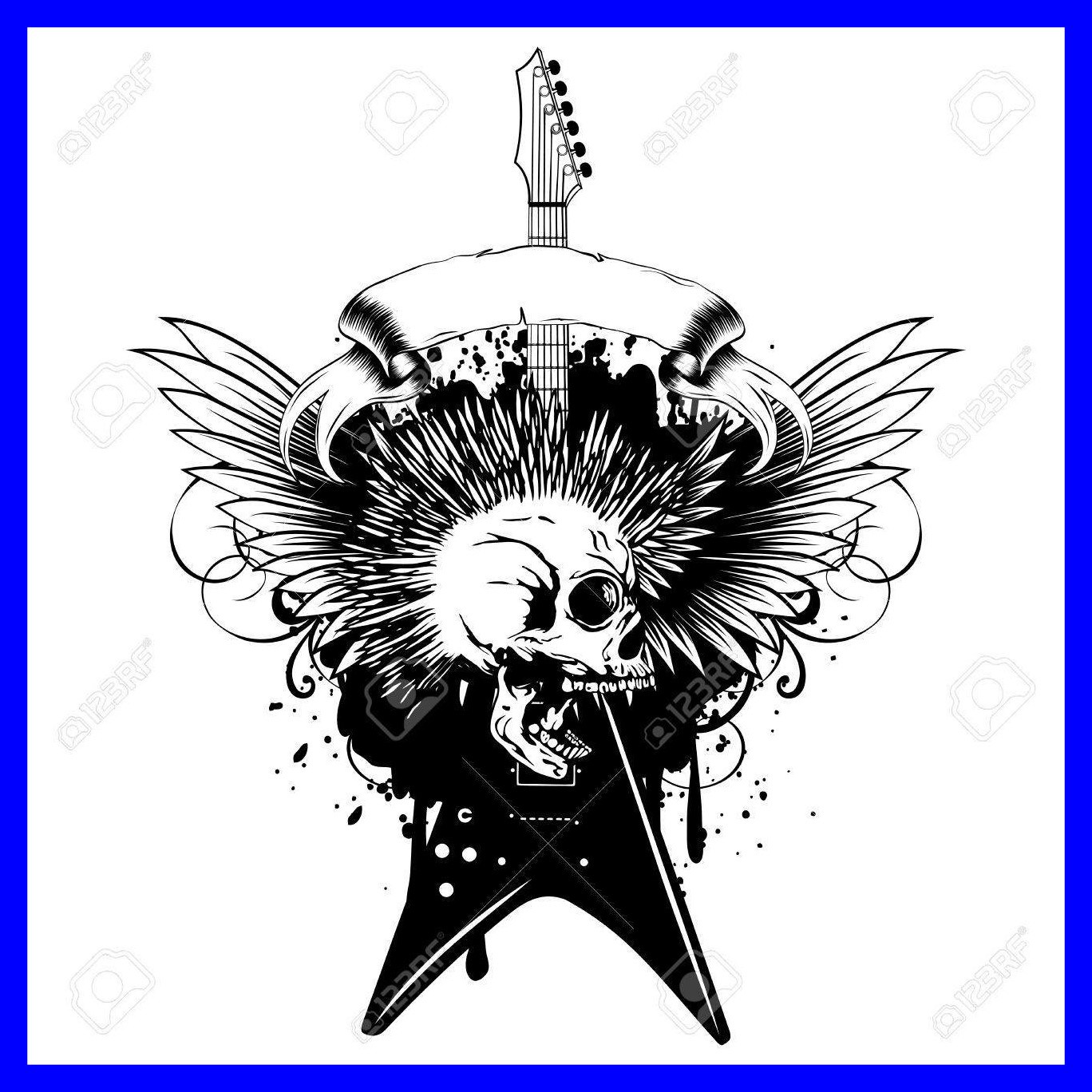 1368x1368 Shocking A Vector Illustration Punk Skull With Mohawk Haircut And