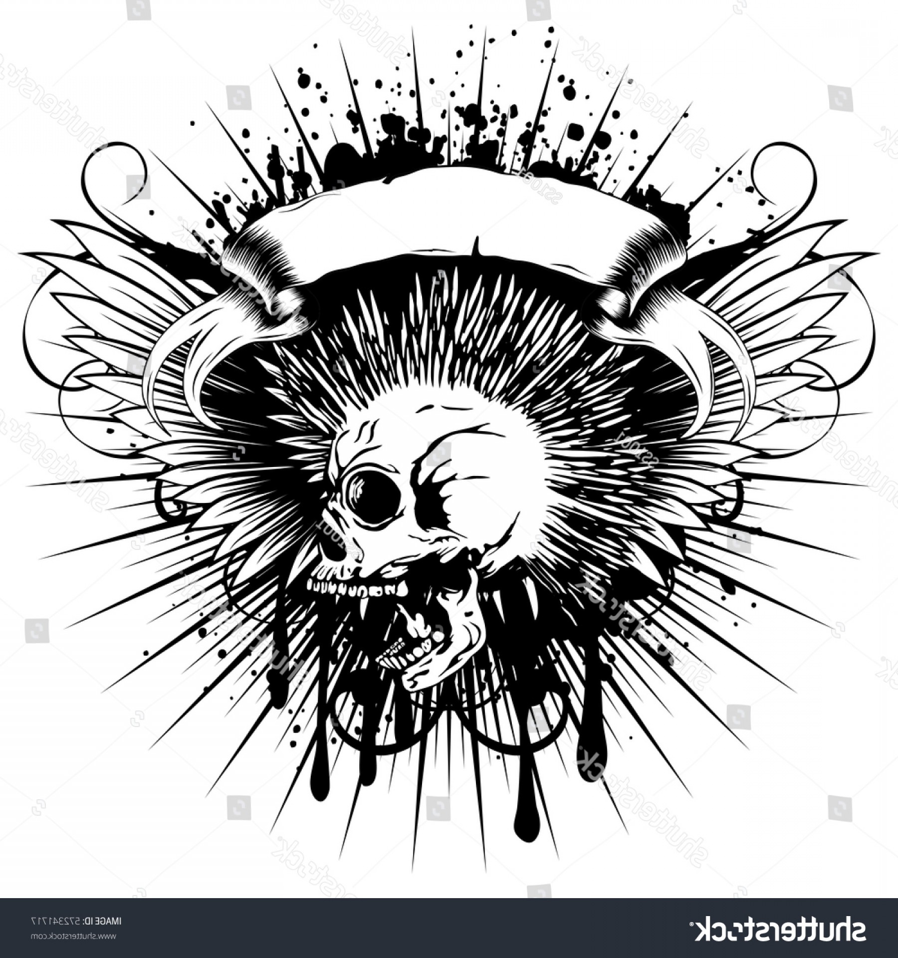 1800x1920 Vector Illustration Punk Skull Mohawk Wings Arenawp