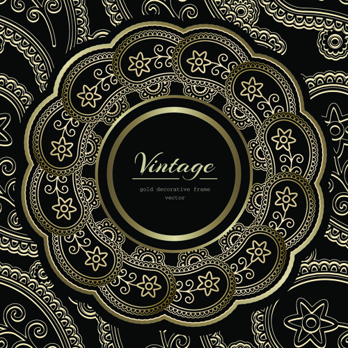 500x500 Moldura Decorativa Vintage Golden Vector Free Download