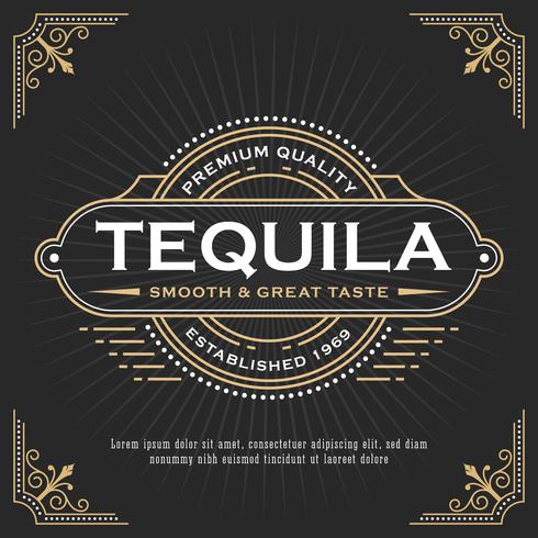 490x490 Design De Moldura Vintage Linha Para Banner, Logotipo