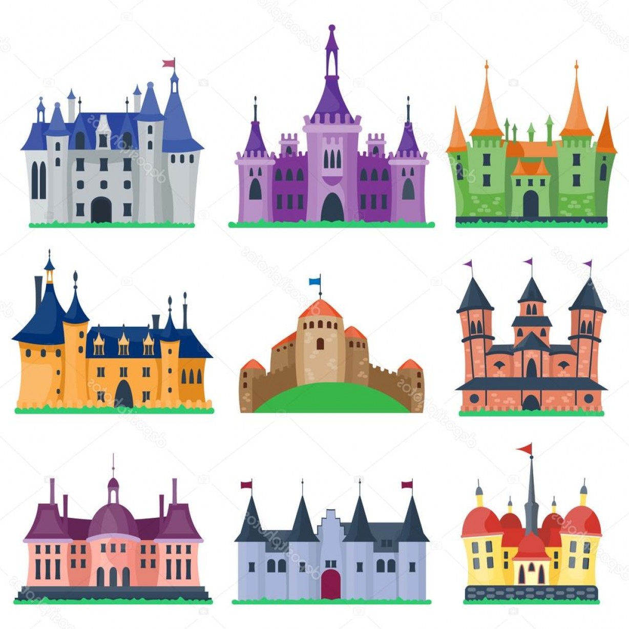 1228x1228 Cartoon Castle Vector Sohadacouri