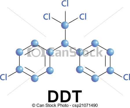 450x376 Vector Illustration, The Chemical Formula Of Ddt Molecule.