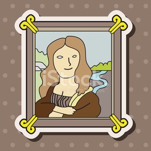 300x300 Painting Mona Lisa Theme Elements Vector,eps Stock Vectors