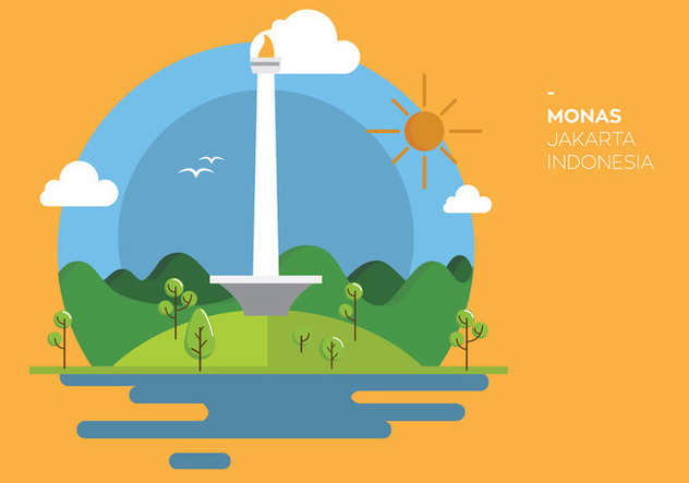 632x443 Monas Indonesia Vector Free Vector Download 337655 Cannypic