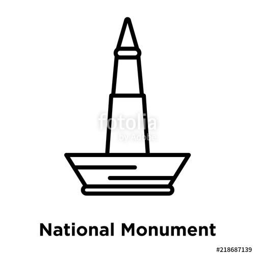 500x500 National Monument Monas Icon Vector Isolated On White Background