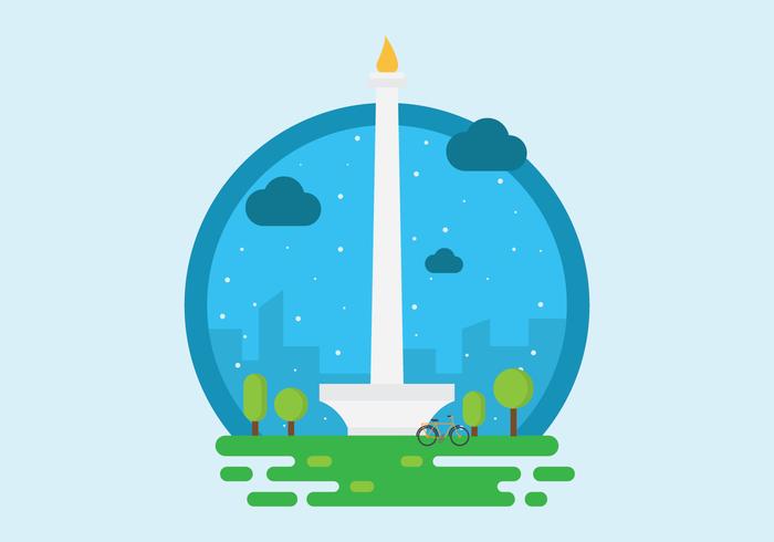 700x490 Free Monas Or National Monument Tower Illustration Vector