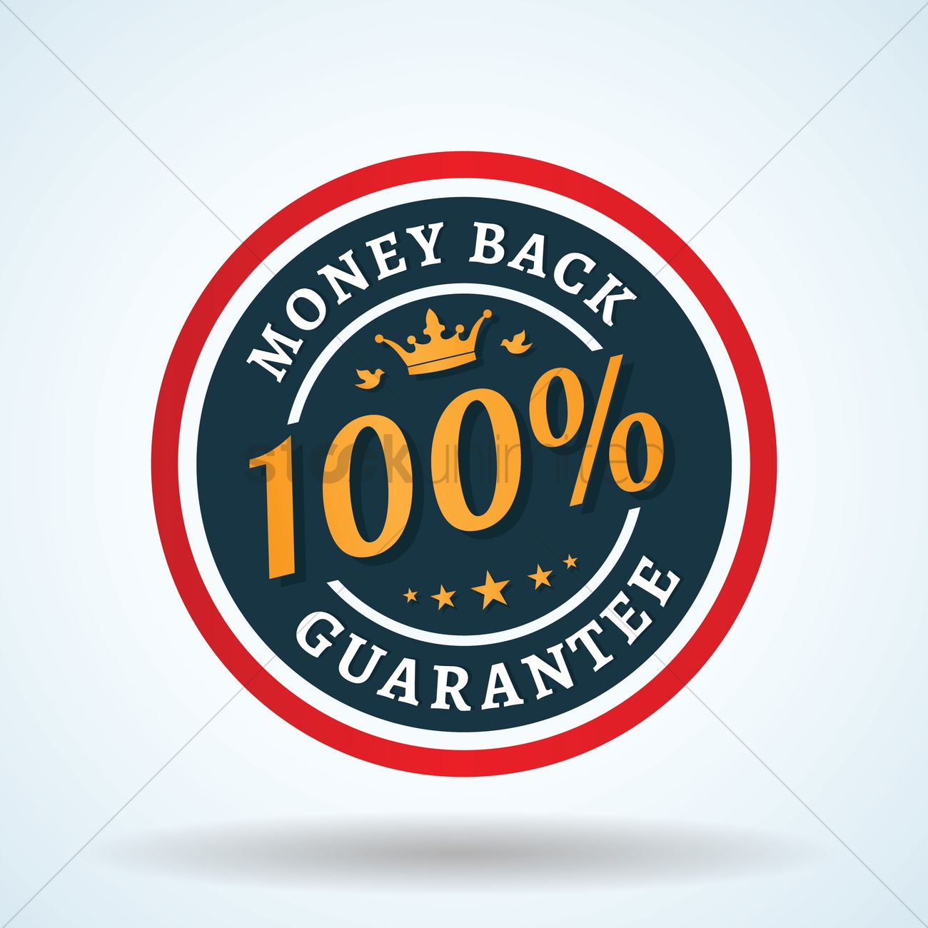 1300x1300 100percent Money Back Guarantee Vector Image