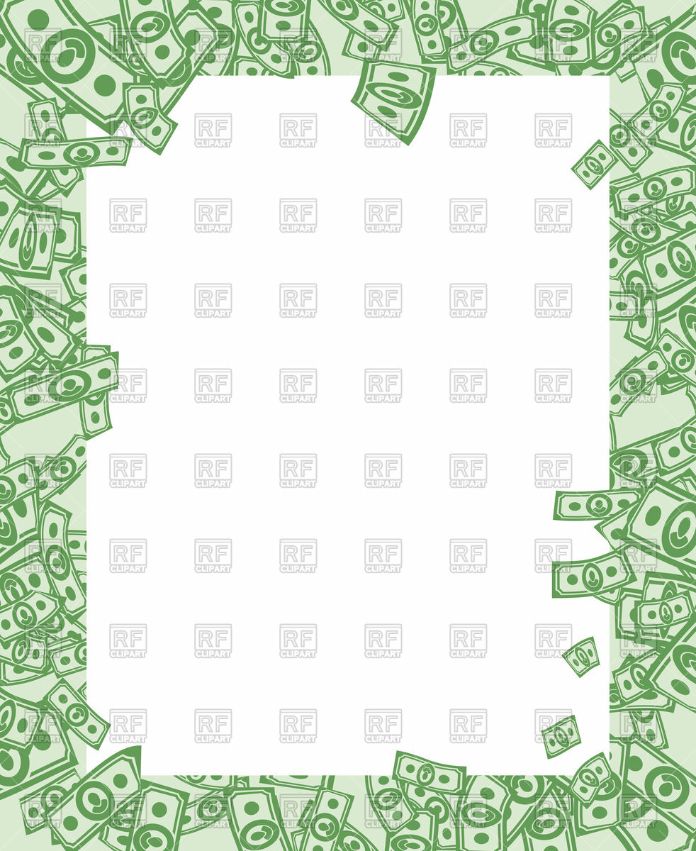 982x1200 Rectangular Frame With Banknote, Money Border Vector Image