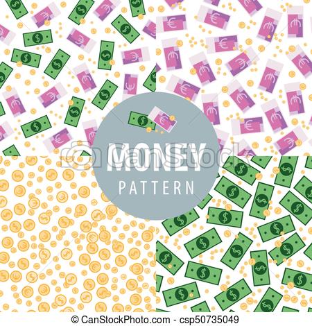 450x470 Set Of Patterns With Money. Set Of Money Patterns Such As Euro