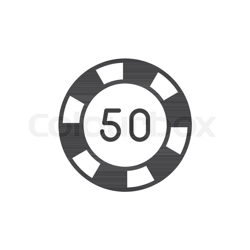 800x800 Poker Chip Icon Vector, Filled Flat Sign, Solid Pictogram Isolated