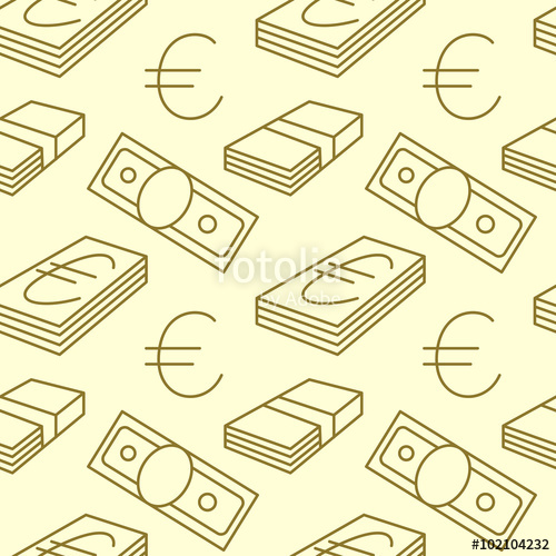 500x500 Currency Seamless Pattern. Dollar, Euro Sign Background. Texture