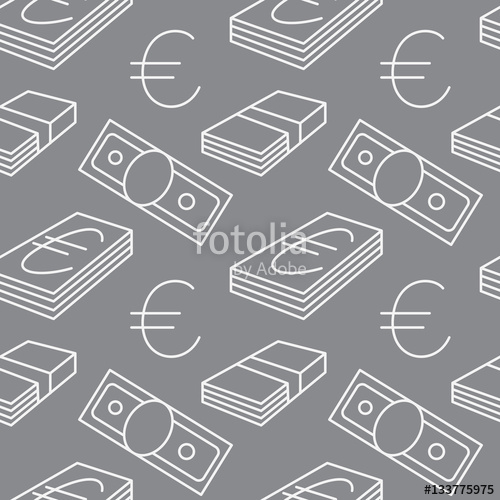 500x500 Euro Currency Seamless Pattern. Texture With Eur Money Sign