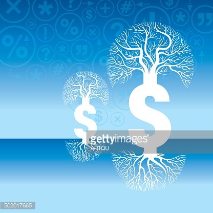 416x416 Money Tree Vector Illustration Premium Clipart