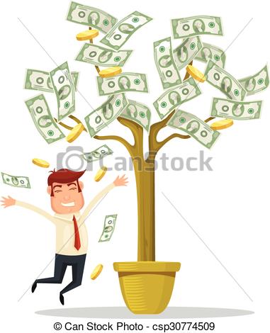381x470 Businessman And Money Tree.