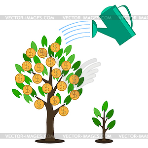300x300 Money Tree Concept In Flat Style