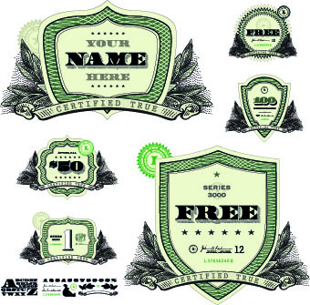 340x335 Money Template And Label Design Vector 04 Free Download
