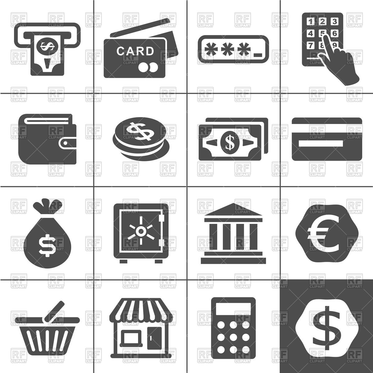 1200x1200 Finance, Banking And Money Icon Set Vector Image Vector Artwork