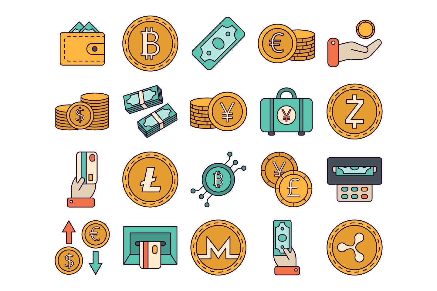 1440x960 Money Vector Free Icon Set