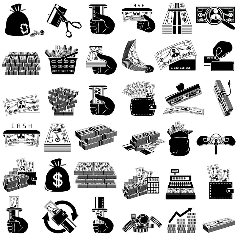 800x800 Black Money Icons Vector Vector Graphics Blog