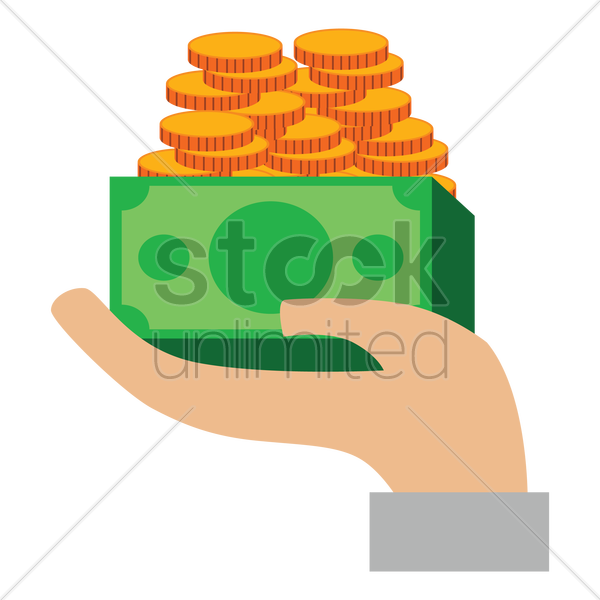 600x600 Hand Holding Money Vector Image