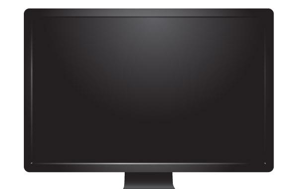 600x380 Realistic Desktop Monitor Vector
