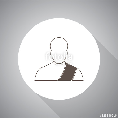 499x500 Buddhist Monk Vector Illustration. Religion Icon. Silhouette. Flat