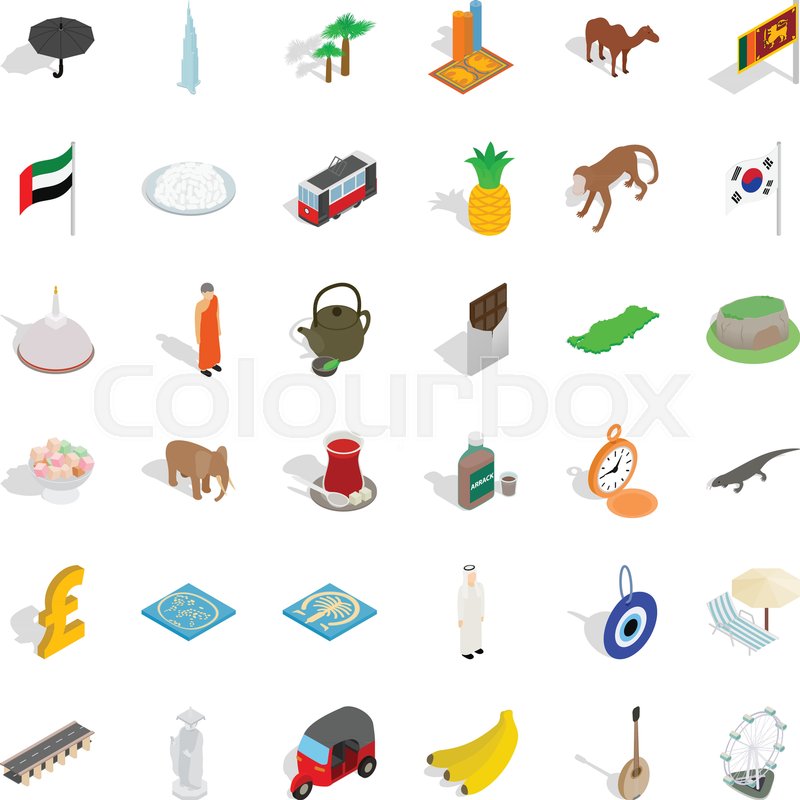 800x800 Monk Icons Set. Isometric Style Of 36 Monk Vector Icons For Web