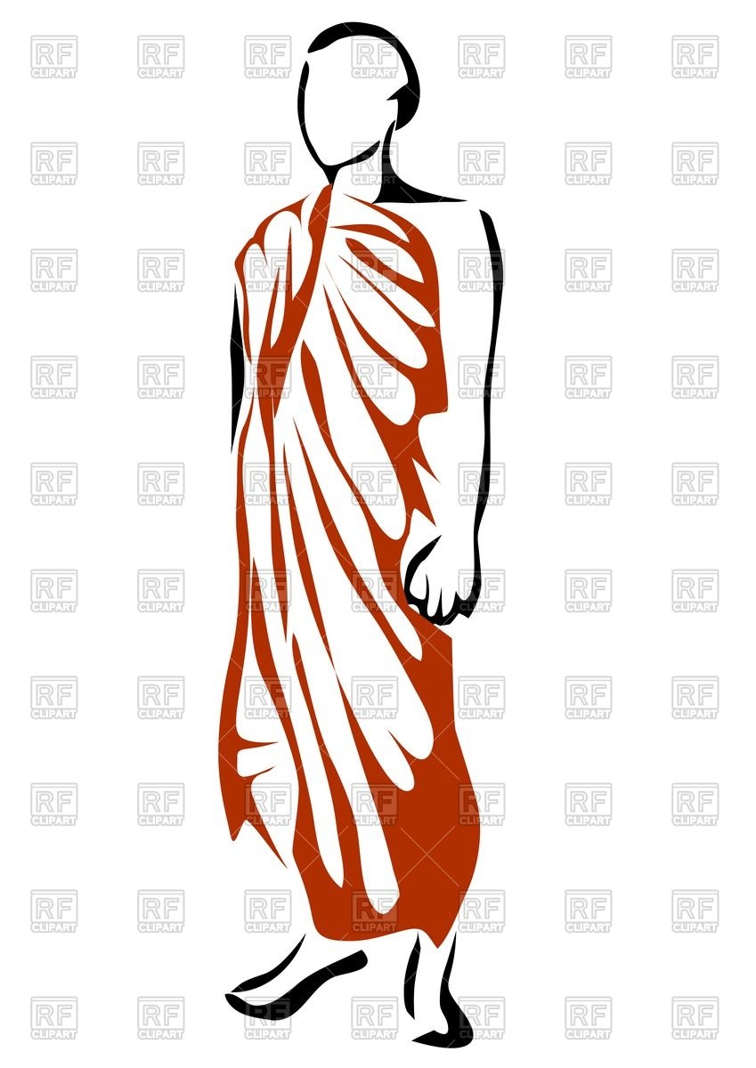 849x1200 Silhouette Of Shwedagon Monk Vector Image Vector Artwork Of