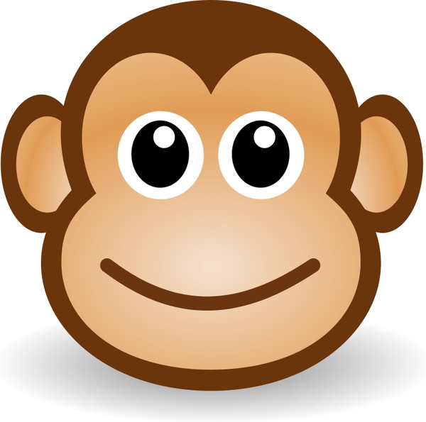 600x595 Funny Monkey Face Free Vector In Open Office Drawing Svg ( .svg