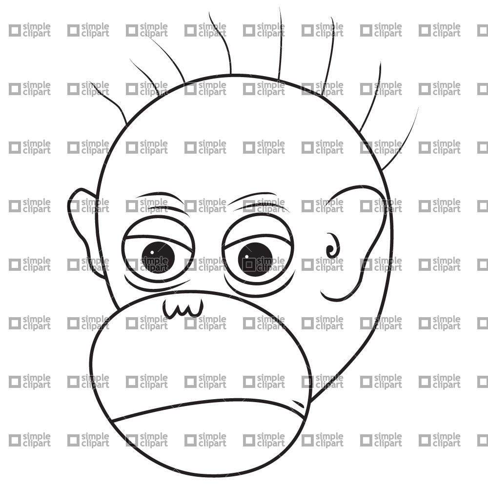 1000x1000 Angry Monkey Face Vector Image