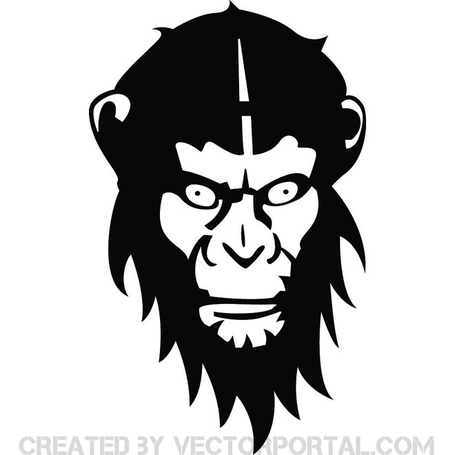 660x660 Monkey Face Free Vector 123freevectors