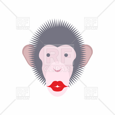 400x400 Monkey Face With Red Lips Vector Image Vector Artwork Of Plants