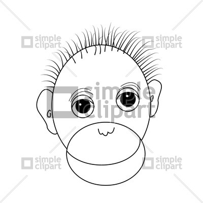 400x400 Smiling Monkey Face Vector Image