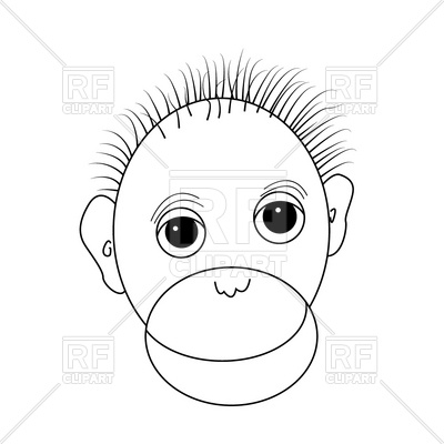 400x400 Smiling Monkey Face Vector Image Vector Artwork Of Plants And