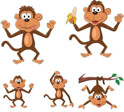 502x453 Funny Monkey Vector Ai Format Free Vector Download