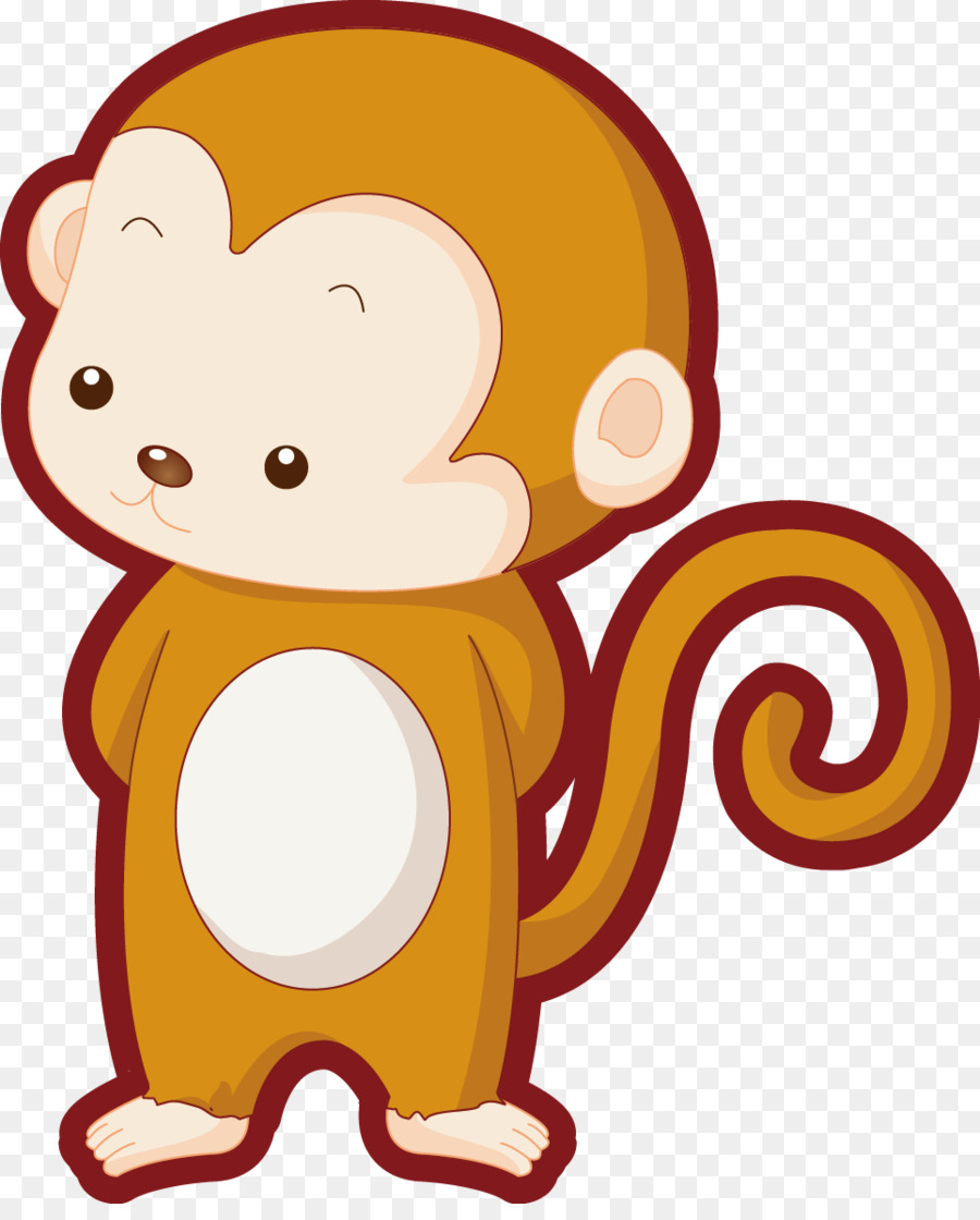 900x1120 Monkey Cartoon Illustration
